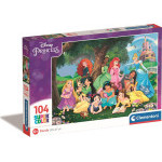 Clementoni 25743 puzzle SuperColor 104 dílků Disney princezny