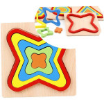 Dřevěné puzzle - tvary různé druhy