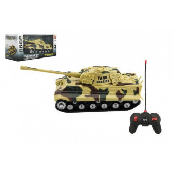 Tank RC PANTHER plast 25cm na dálkové ovládání se zvukem se světlem 2 druhy v krabici 28x13x12cm