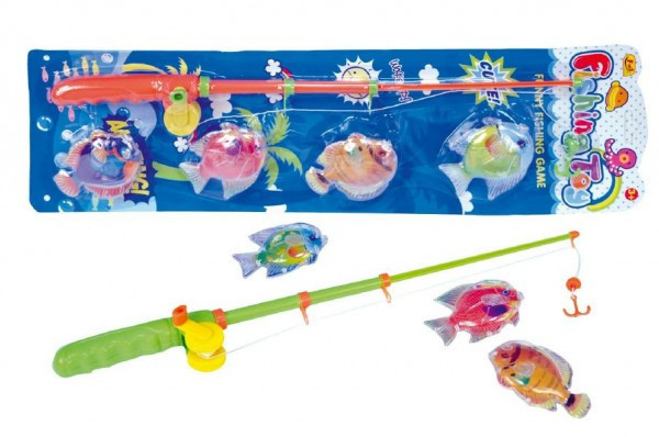 Hra ryby rybář magnetické plast 4ks+prut plast 44cm