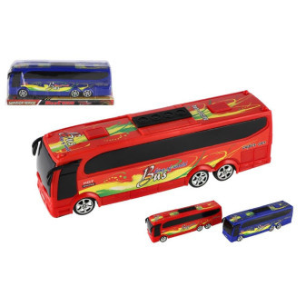 Autobus plast 25cm na setrvačník 2 barvy v krabičce