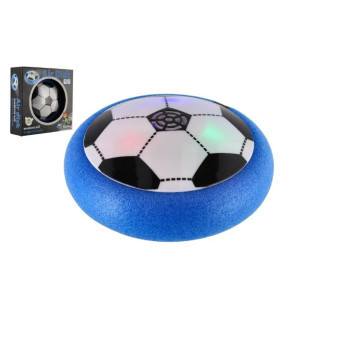 Air Disk fotbalový míč vznášející se plast 14cm na baterie se světlem v krabičce 20x20cm