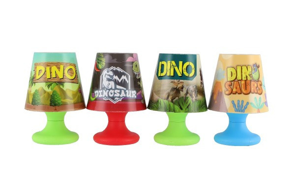 Mini lampička s dinosaurem na stůl plast 8x11cm na baterie 4 druhy