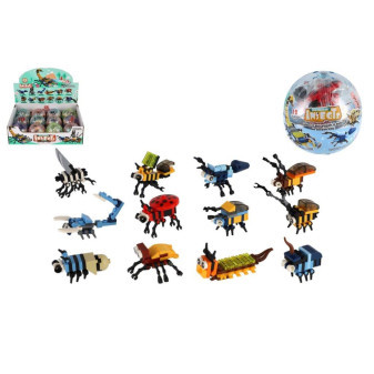Stavebnice brouk plast 6cm mix druhů v kouli