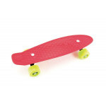 Skateboard - pennyboard 43cm plastové osy, červený, zelené kola