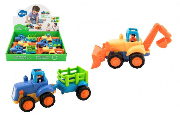 Traktor s vlekem Buldozer plast 16cm pro nejmenší na setrvačník