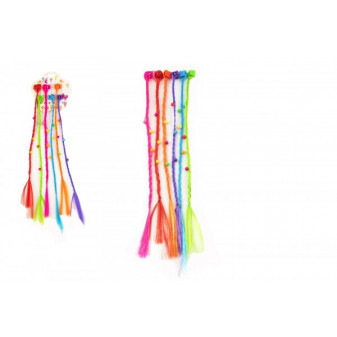Sponky Skřipce do vlasů 6ks plast s barevnými copánky 30cm