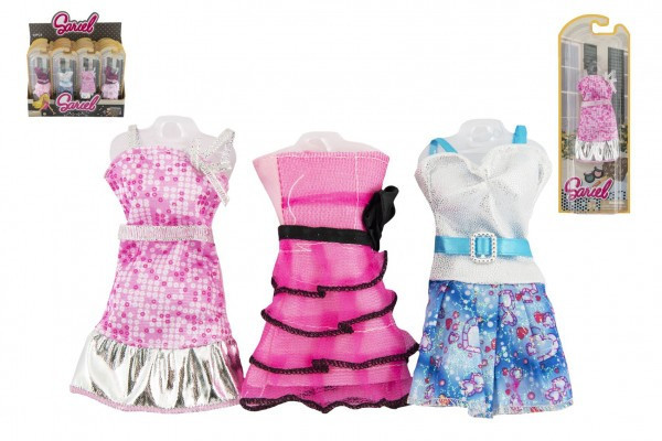 Šaty pro panenky Barbie 10-13cm 6 druhů na kartě