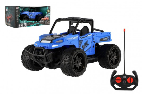 Auto RC buggy pick-up terénní modré 22cm plast 27MHz na dálkové ovládání se světlem