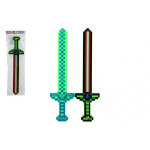 Meč svítící minecraft plast 55cm na baterie se zvukem se světlem 2 barvy v sáčku