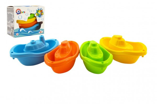 Lodě lodičky do vody 4ks plast 11cm v krabičce 12m+