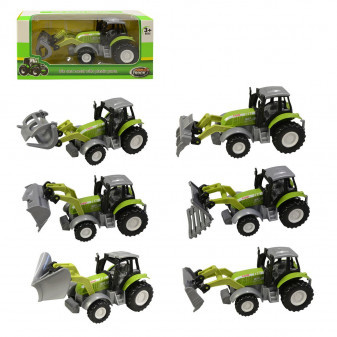 Traktor, zpětný chod, kovový, 14 cm