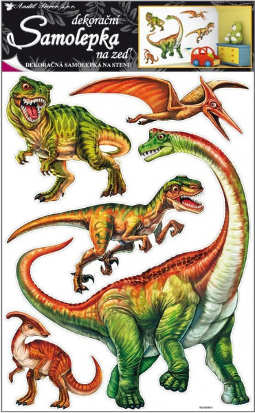 Anděl samolepky na zeď dinosauři 42 x 69 cm
