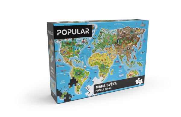 Popular Puzzle - Mapa světa, 160 ks – CZ