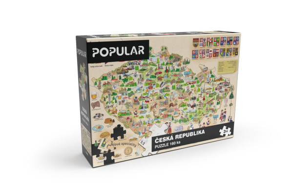 Popular Puzzle - Mapa České republiky, 160 ks