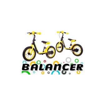 Odrážedlo kolo 12'  Balancer s brzdou a stupátkem žluté