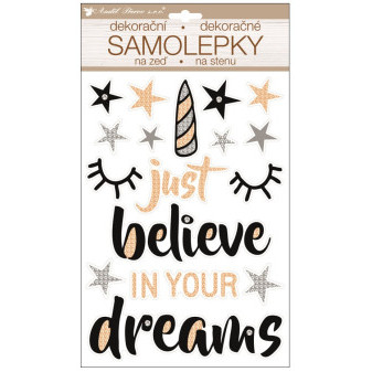 Anděl Samolepka na zeď Believe in Dreams prostorová 21 x 37 cm