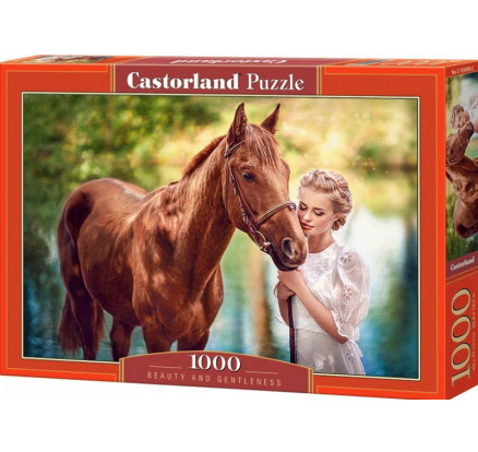 Castorland 104390 puzzle 1000 dílků  Slečna s koněm 'Krása a jemnost'  1000 dílků