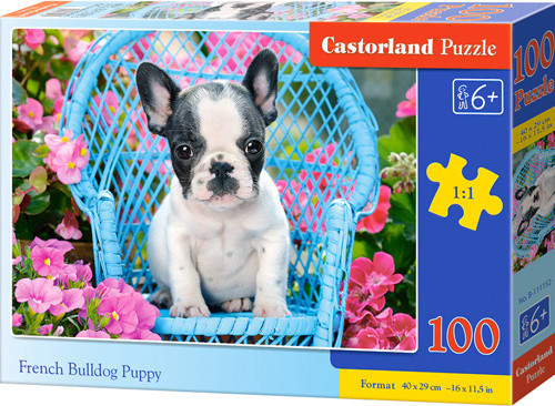 Castorland 111152 Puzzle Castorland 100 dílků premium - Štěně Francouzského buldočka