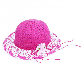 Dětský slaměný klobouk růžový
