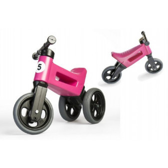 Odrážedlo růžové FUNNY WHEELS NEW SPORT 2v1 výška sedadla nastavitelná 28 - 31cm nosnost 50 kg