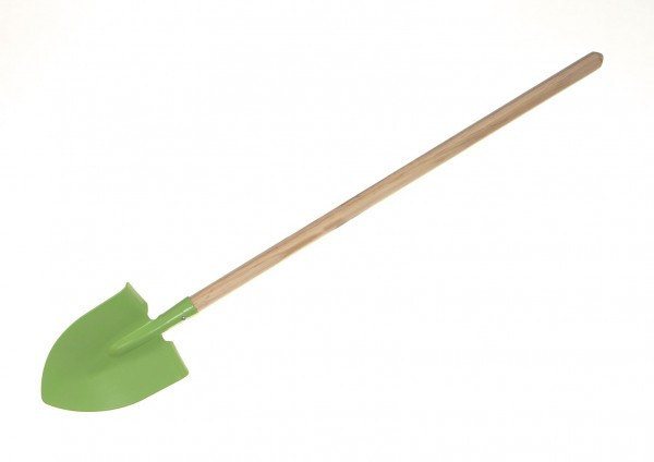 Rýč špičatý zelený s násadou kov dřevo 80 cm