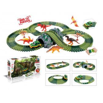 Variabilní dráha s dinosaury a tunelem 157 dílů na baterie