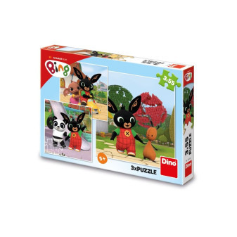 Dino puzzle Bing si hraje 3x55 dílků