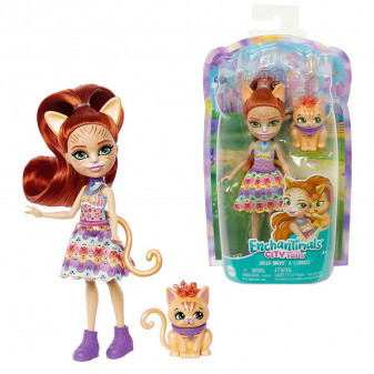 Mattel panenka Enchantimals se zvířátkem Tarla Tabby 15 cm FNH22