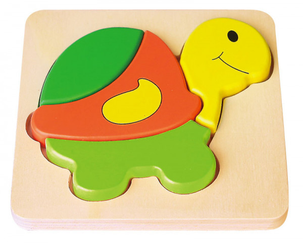 BABU Dřevěné puzzle želva vkládačka