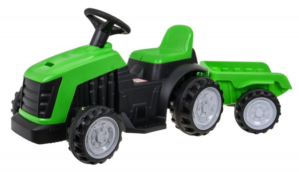 Traktor zelený elektrické vozítko na baterie s přívěsem  6 V