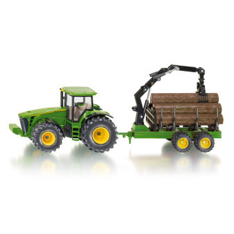Siku 1954 Farmer traktor John Deere s lesním přívěsem 1 : 50