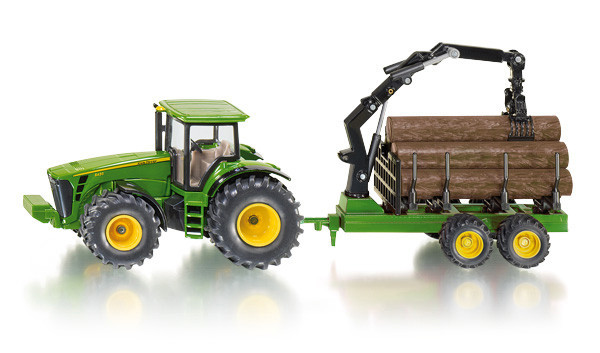 Siku 1954 Farmer traktor John Deere s lesním přívěsem 1 : 50