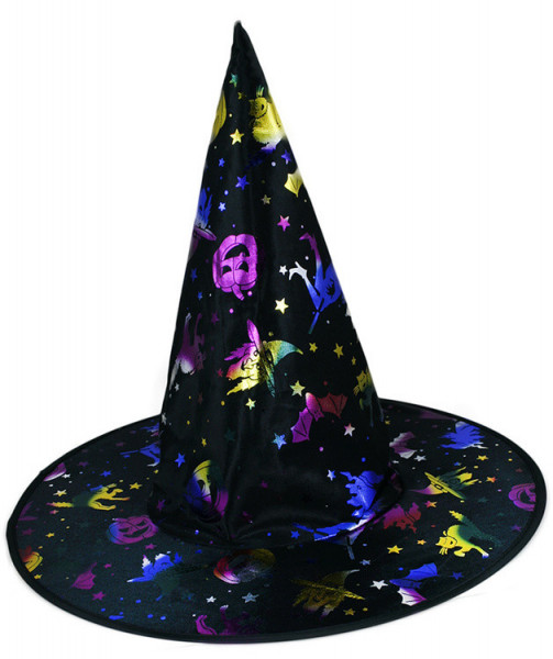 Karnevalový klobouk čarodějnický s potiskem dospělý