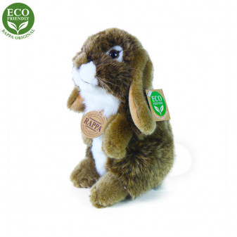 Plyšový zajíc/králík hnědý stojící , 18 cm, ECO-FRIENDLY