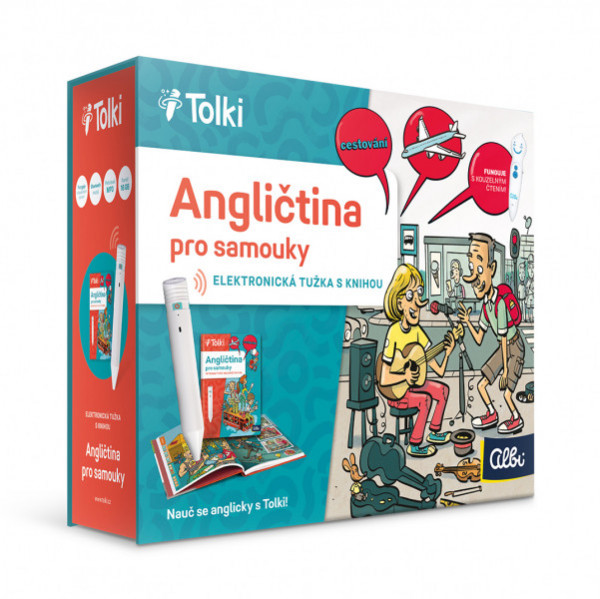 Albi Tolki Elektronická tužka s knihou angličtiny pro samouky kouzelné čtení QUA