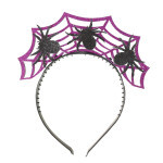 Čelenka Halloween fialová s pavoukem
