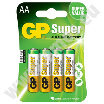 Baterie B1321 GP 15A LR6 alkalická tužková 4 ks na blistru