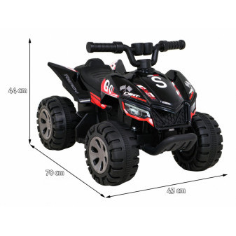 Vozítko čtyřkolka černá Quad the Fastest na baterie