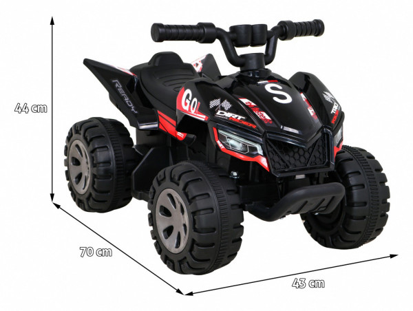 Vozítko čtyřkolka černá Quad the Fastest na baterie