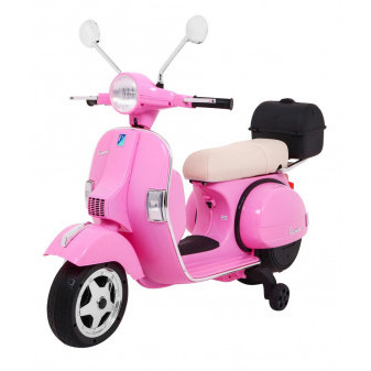 Motorka skůtr Vespa růžový vozítko na baterie PX150