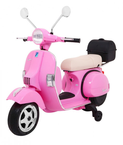 Motorka skůtr Vespa růžový vozítko na baterie PX150