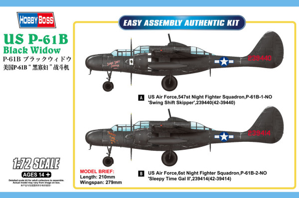 Hobby Boss 87262 US P-61B Black Widow 1:72
