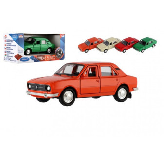 Auto Welly Škoda 105L kov plast 11cm 1:34-39 na volný chod 4 barvy v krabičce 15x7x7cm