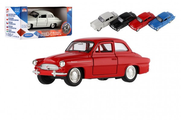 Auto Welly Škoda Octavia 1959 kov plast 11cm 1:34-39 na volný chod 4 barvy v krabičce 15x7x7cm