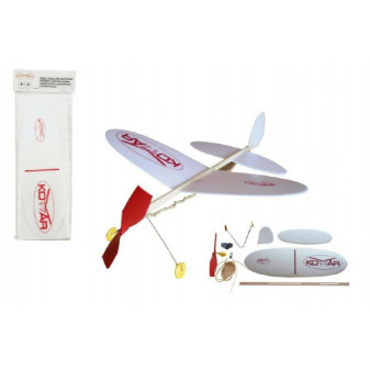 Letadlo Komár model na gumu polystyren / dřevo 38 x 31 cm