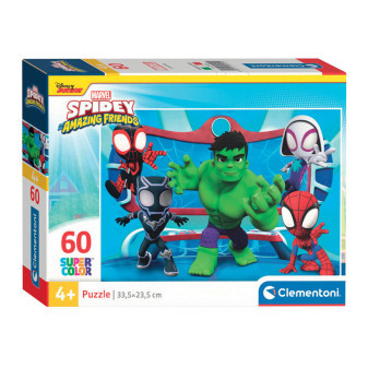 Clementoni 26595 Puzzle Super Color Spidey a jeho úžasní přátelé  60 dílků