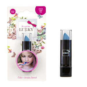 Lukky rtěnka - mění barvu modrá - růžová
