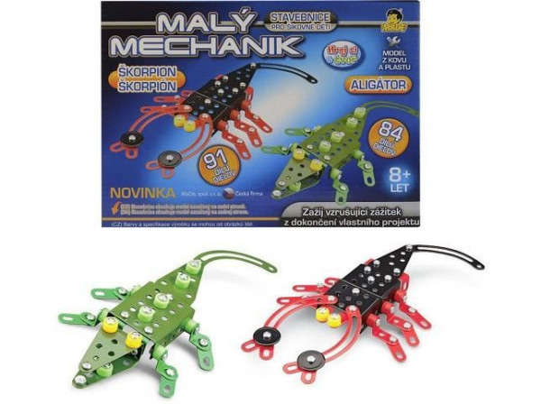Malý mechanik - škorpion/aligátor, 91a 84 dílků