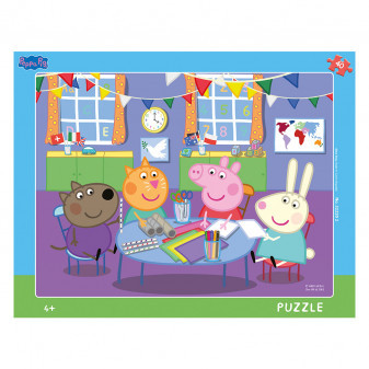 Dino puzzle deskové Peppa Pig ve školce 40 dílků